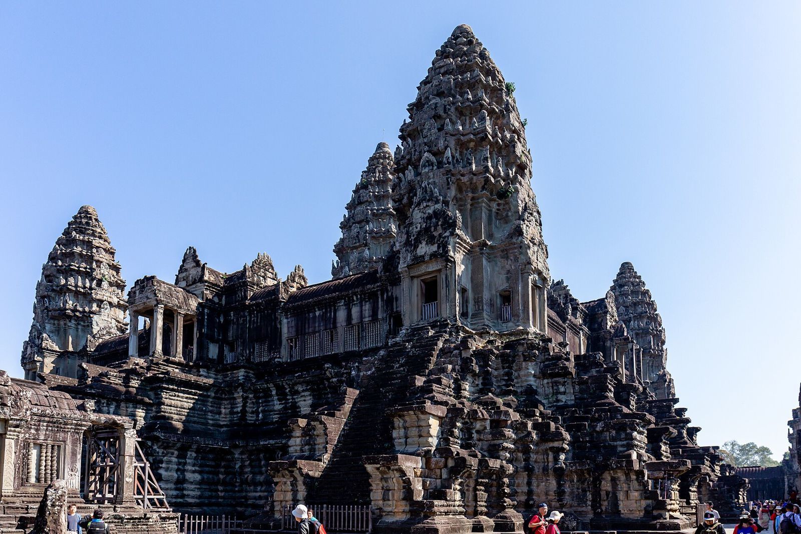 The main towers at Angkor Wat.
