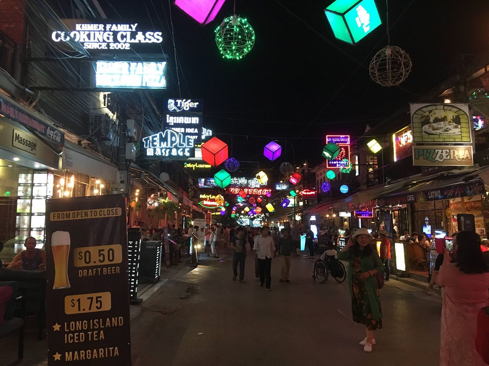 Siem Reap Pub Street in Cambodia.