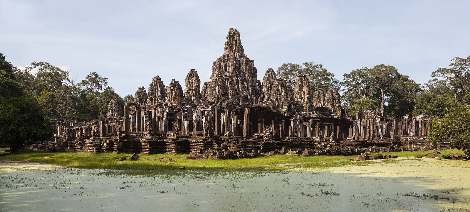 Bayon, Khmer temple  constructed in the late 12th or early 13th century and located in the ancient city of Angkor, today Cambodia.
