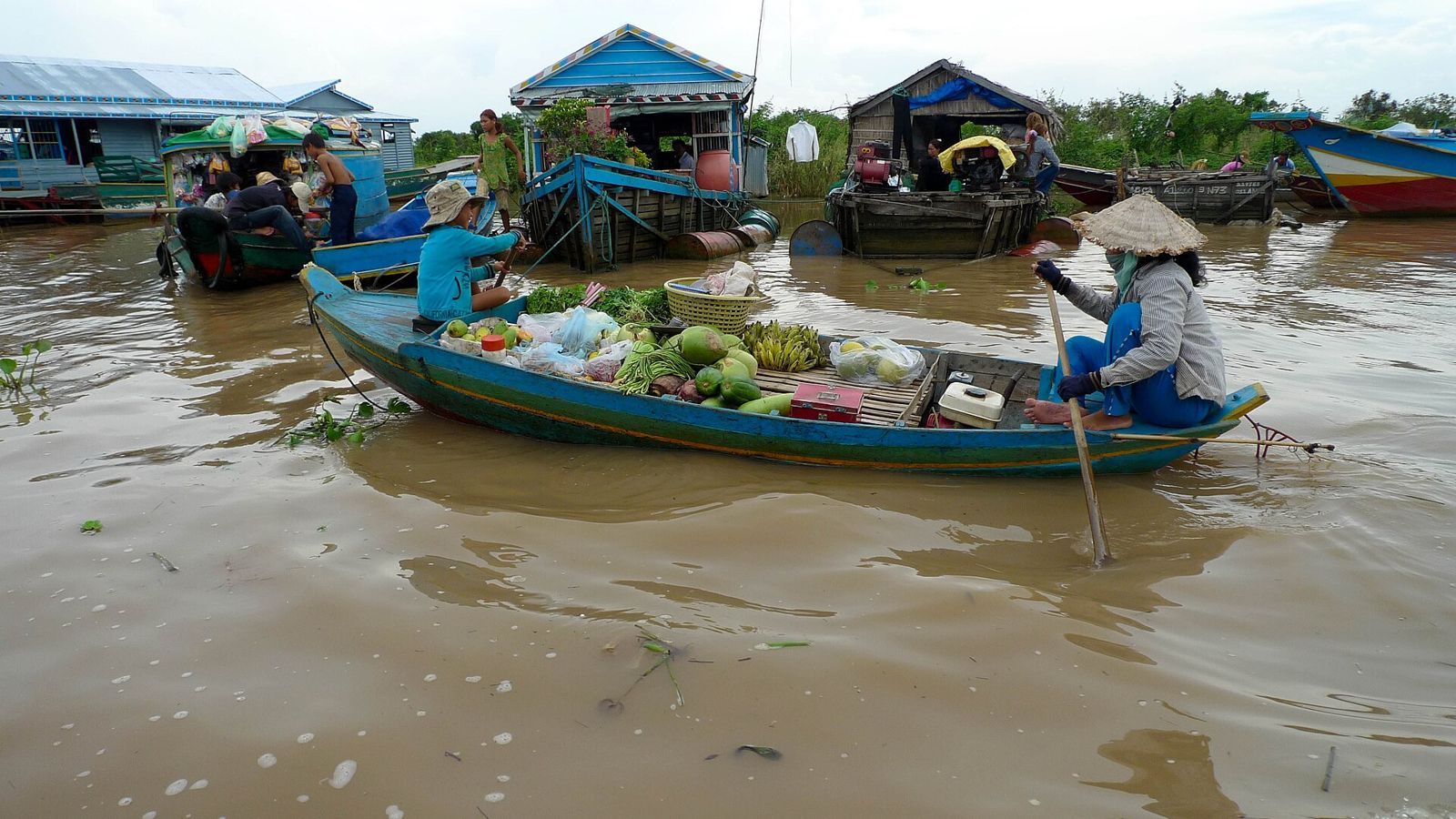 The floating village, Tonle Sap lake, near Siem Reap, Cambodia