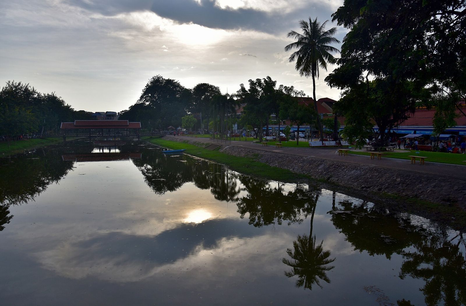 Late afternoon view of Siem Reap River, Siem Reap, Cambodia